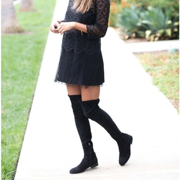 NWOT DKNY Black Over the Knee Tall Suede Boots 8.5 - Picture 3 of 10